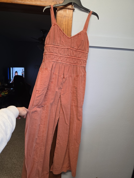 Free People Pants - Free People Rust Orange Wide-Leg Jumpsuit